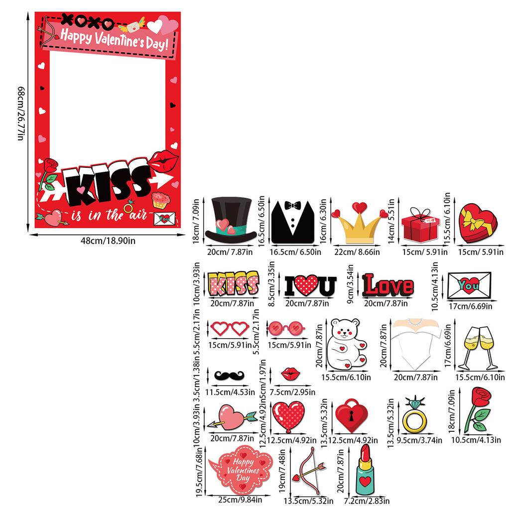 Valentines Day Photo Booth Props Valentines Day Decorations Valentines Photography Props Wedding Photo Props Photo Frame