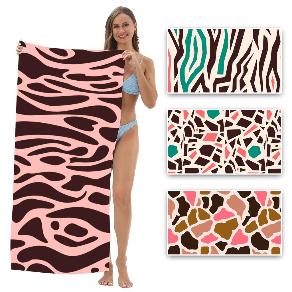 Пляжное полотенце с мозаичным декором, большое, из микрофибры, ультрамягкое, быстросохнущее, банное полотенце для плавания, йоги, легкое, для путешествий, кемпинга