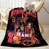 Horror Movie Fan Artwork Personalized Text Blanket Multi-purpose Customizable Blanket Comfortable Perfect for Seaside Livingroom Home Decor Office