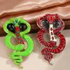 Animal Rhinestone Snake Brooches Cobra Snake Lapel Pin Badges Zodiac Snake Brooch  Men