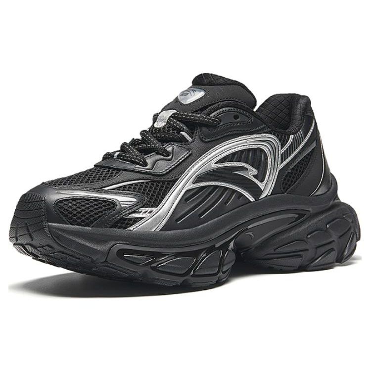 Anta Универсальные амортизирующие нескользящие низкие повседневные туфли мужские кроссовки черные 912428816-3