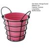 Bucket with Iron Frame Hanging Planter Basket Balcony Flower Pot
