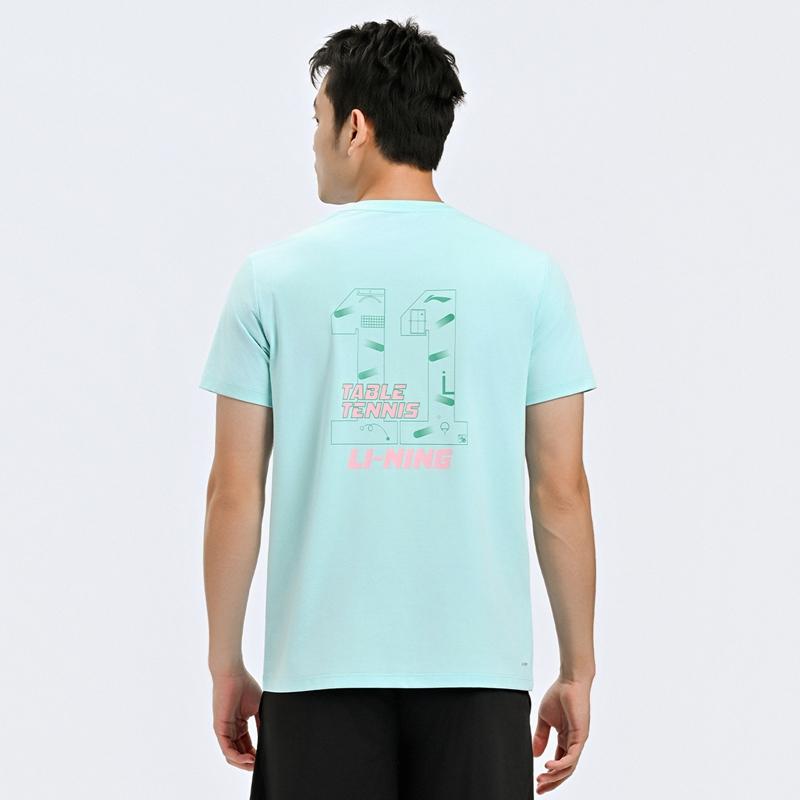 Li Ning Серия Элит по Настольному Теннису Сборная Команды Быстросохнущая Дышащая Легкая Круглый Вырез Короткий Рукав Футболка Унисекс Топы AHSW063-4