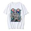 Men's Comic T-shirt 100% Cotton T-shirt Muki Demon Slayer Uzui Tengen Muki Gym Pattern Short-sleeved Top