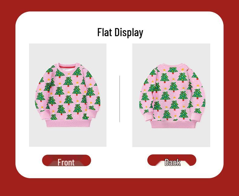 Европейская и американская детская толстовка с принтом рождественской елки - с длинным рукавом, осенне-зимний мультяшный дизайн