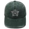 Sunflower embroidery washed retro soft top baseball cap personalized men's and women's leisure outdoor sunshade cap tide
