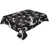 White Anchor Black Background Tablecloth Holiday Decor Waterproof Rectangular Tablecloths Wedding Decor Table Cover