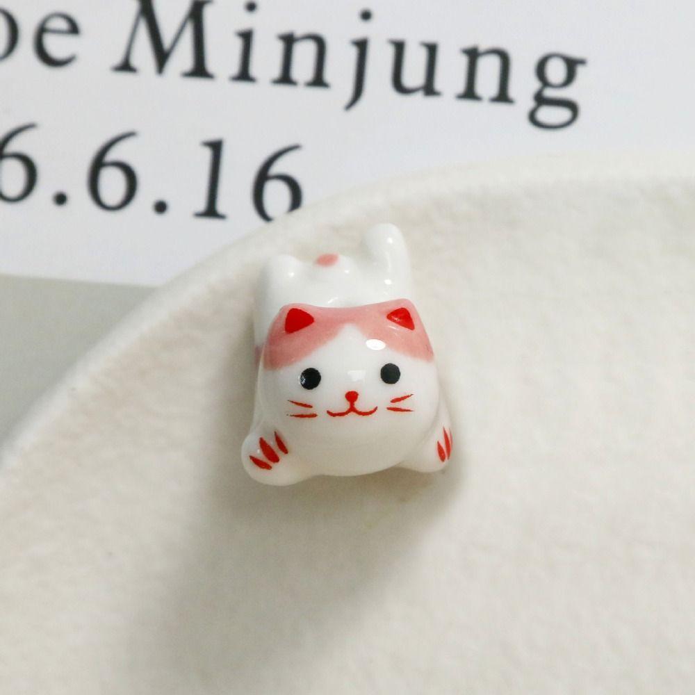 Кот Рыжий Кот Бусины Котенок Сделай Сам Ювелирный Аксессуар Милые Керамические Трехцветные Кошачьи Бусины Сделай Сам Ювелирные Изделия