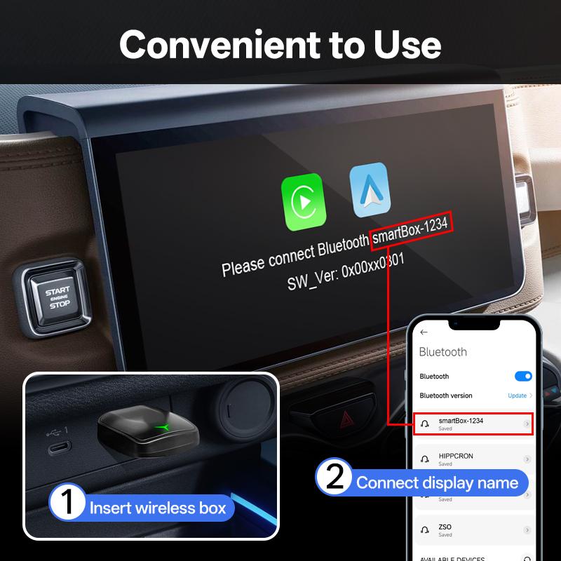 Проводной беспроводной CarPlay Android Auto адаптер Dongle Plug and Play 2in1 для Toyota VW Kia