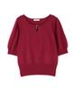 Proportion Body Dressing Red Knit Sweater with Dangling Pearl Charm Women's