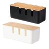 With Wooden Lid Household Cable Management Box Storage Bin Power Cord Case Power Wire Case  Charger