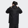 Adidas Однотонная мужская куртка с капюшоном и контрастным принтом логотипа, черная HR4436