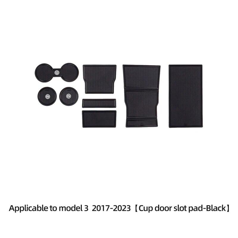 For Tesla Model 3 Y 2017-2023 Car Interior Accessories Door Slot Pad Cup Holders Non-Slip Mats Center Console Storage Pad