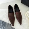 Sheepskin Version~ French Niche Polished Small Square Head Shallow Mouth Inner Height Increase Single Shoes Women's 2025 Autumn Temperament Commuter 