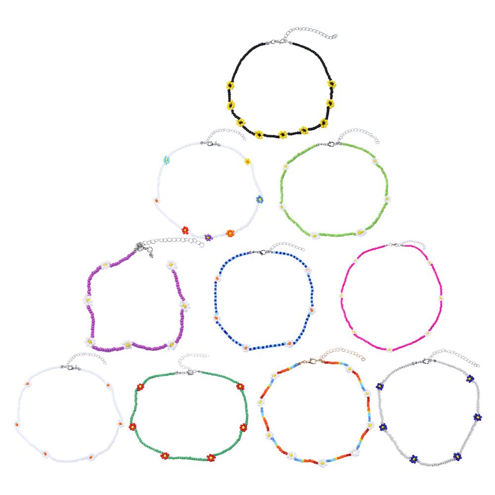 Подарок отпуск прекрасное ожерелье на ключицу женское ожерелье цветы бисерное ожерелье богемия чокер