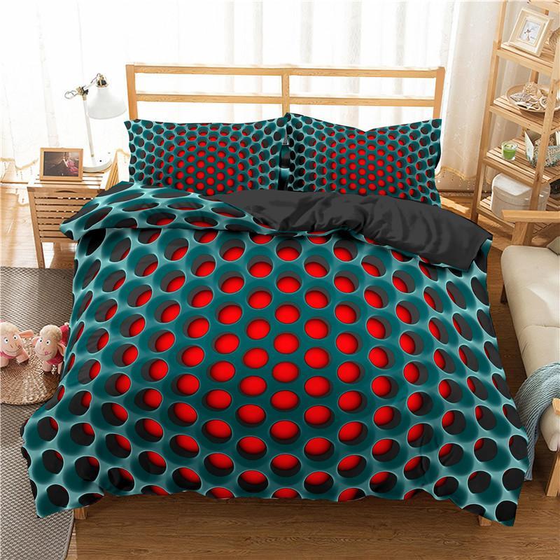 Honeycomb Duvet Cover Set Pink Geometry 3D Printed Bedding Set Polyester Cool Style Double Queen King Quilt Cover For Boys Adult