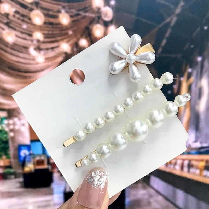 Новая корейская заколка для волос с жемчугом для женщин и девочек, заколка для волос с геометрическим рисунком, заколки с плетеным жемчугом, боковой зажим, головные уборы, модные аксессуары для волос