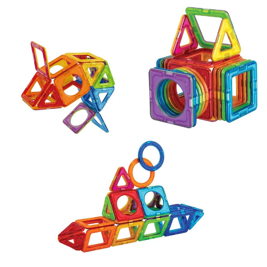 BorneLund Magformers Basic Plus Set [30 Pieces] Educational Toy with Magnetic Building Blocks for Ages 3 and Up (MF715015)