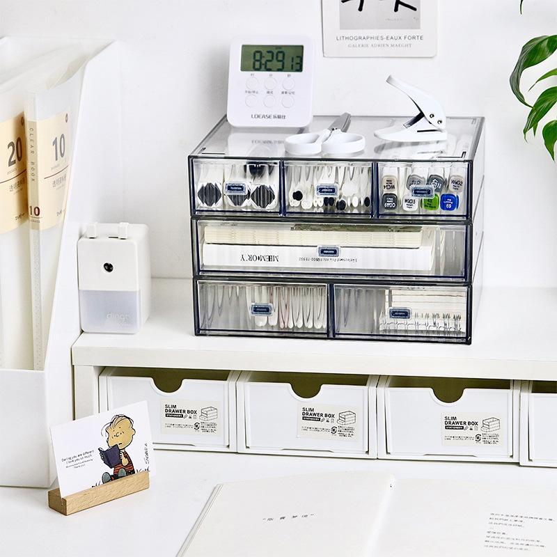 Настольный прозрачный ящик для хранения, настольные стеллажи, свободная комбинация, многослойный, штабелируемый, для ювелирных изделий, косметики, настольный органайзер для общежития