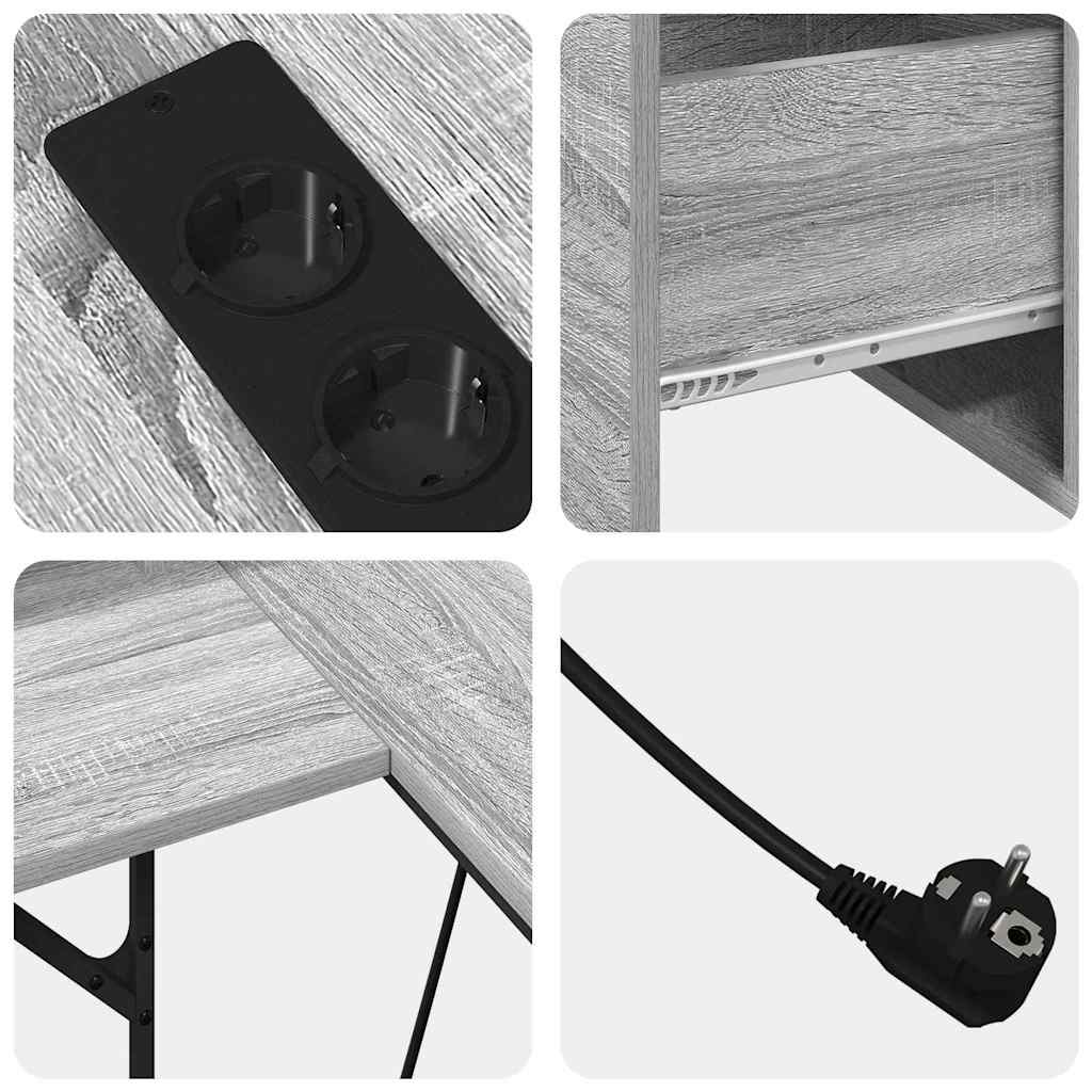 Desk Grey Sonoma 182 x 101 x 87.5 cm Particleboard