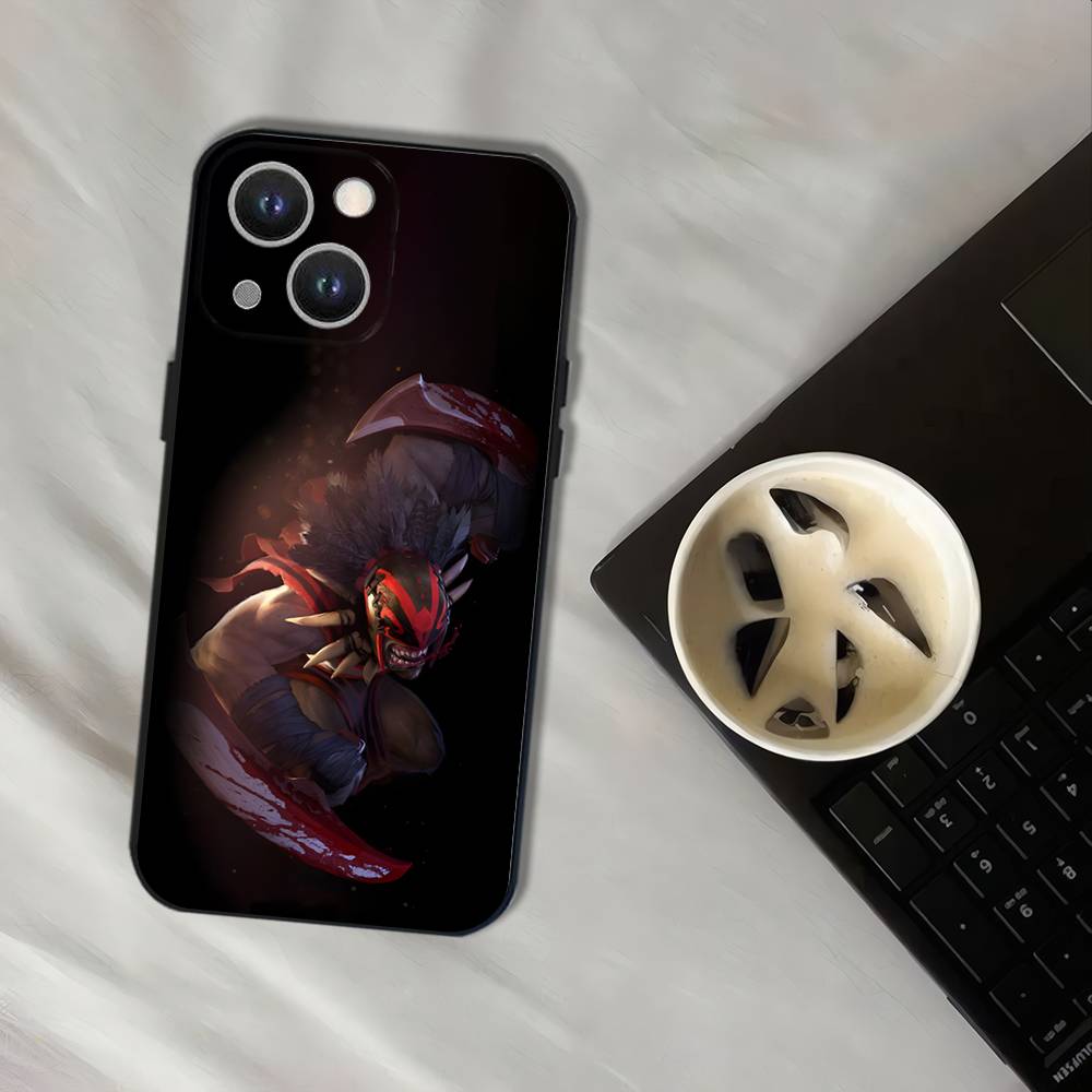 D-Dota 2 Крутой Игровой износостойкий Чехол для Телефона Для iPhone 17,16,15,14,13,12,11,Pro,XS,Max,XR,Plus,E,SE4,Mini Черный Мягкий Чехол