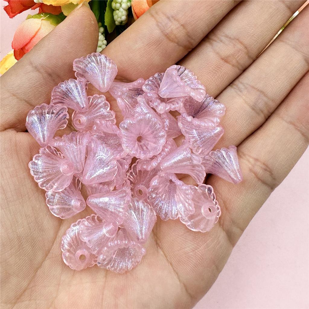 Acrylic 9Colors Loose Beads Morning Glory DIY Earrings Jewelry Making Bracelets 14.3*10mm 200PCS Necklace Jewelry Accessories