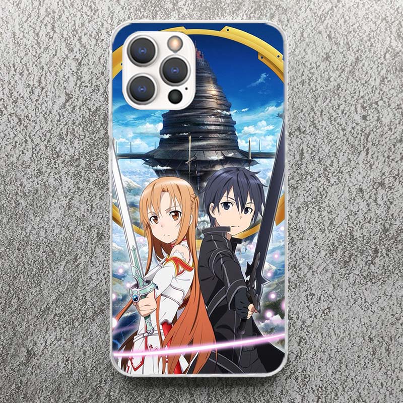 Чехол для телефона Sword Art Online Аниме Для iPhone 17 16 15 14 13 12 11 Pro Max Mini Plus Air 7 SE 8 Мягкий Силиконовый Печатный Чехол Funda F