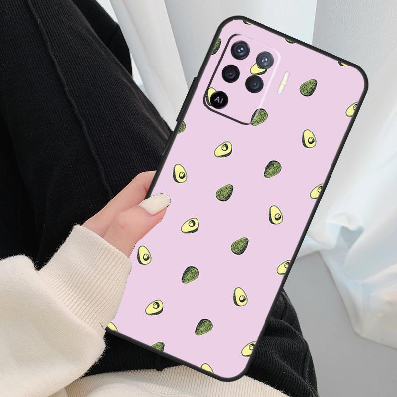 Avocado Pattern Case For Oppo A96 A76 A16 A60 A98 A58 A78 A18 A38 A80 A40 A77 A57 A17 A74 A54 A94 A15 A5 Pro
