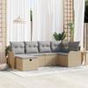 VidaXL 6-Piece Garden Sofa Set with Beige Cushions Poly Rattan 3360311