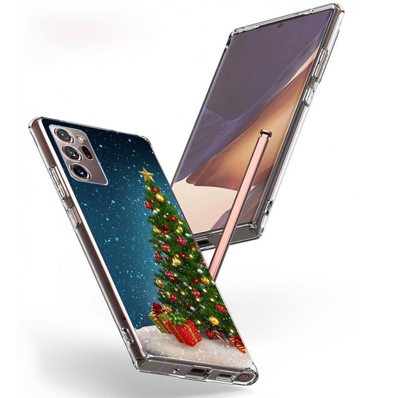Merry Christmas Tree Snow Phone Case For Samsung Galaxy S24 S25 Edge S26 Ultra S23 S22 S21 Plus S20 FE + Personalized Print Cove