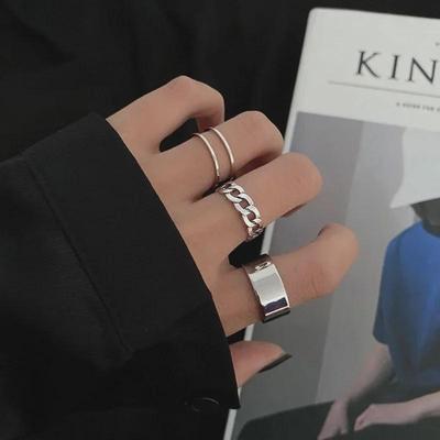 Регулируемое кольцо в стиле корейского хип-хопа и панка для подруг: Крутой, простой дизайн для студенток