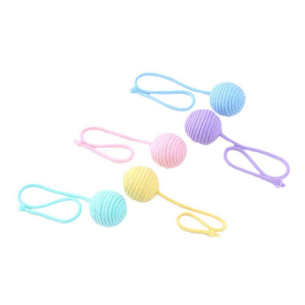 Bite Resistant Cat Cotton Rope Ball Wear Resistant Cat Colorful Ball Toy  Self Happy