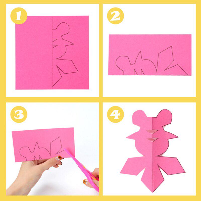 Cartoon Paper Folding Cutting Toys Scissor Skills DIY Art Craft Educational Toy Color Kindergarten