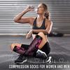 Polyester Recovery Flight Socks Spandex Running Nursing Socks Compression Socks  Men
