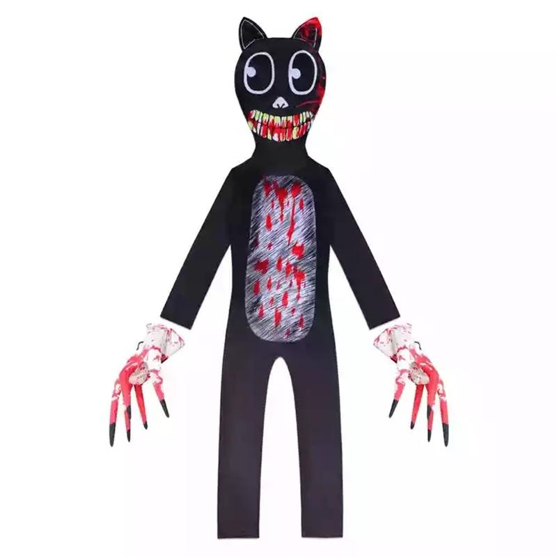 Sirenhead Cartoon Cat Onesie Costume For Kids Halloween Cosplay Outfit Terror Game-inspired