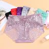 Hollow Lace Underwear Women's Sexy Transparent Seamless Buttocks Lifting Mid Waist Women Triangle Panties Large Size