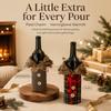 2Pcs Christmas Wine Bottle Covers Plaid Faux Fur Collar Wine Bag Holiday Dining Table Decor Champagne Sleeves