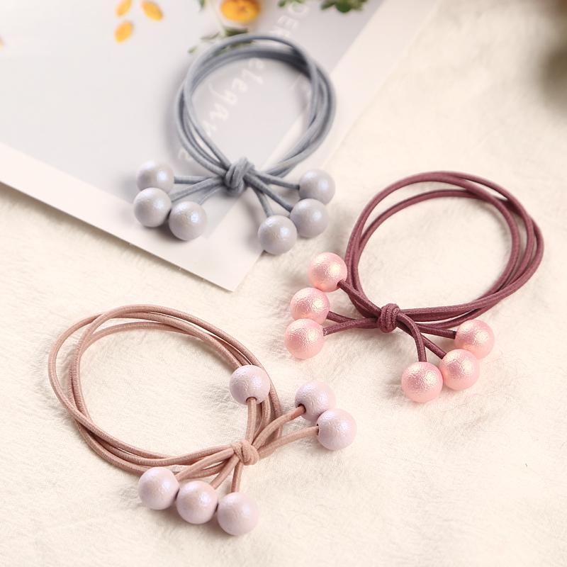 Multicolor Pearls Hair Holders Rubber Bands Elastic Girl Ponytail Tie Gum Hair Accessories Headwear