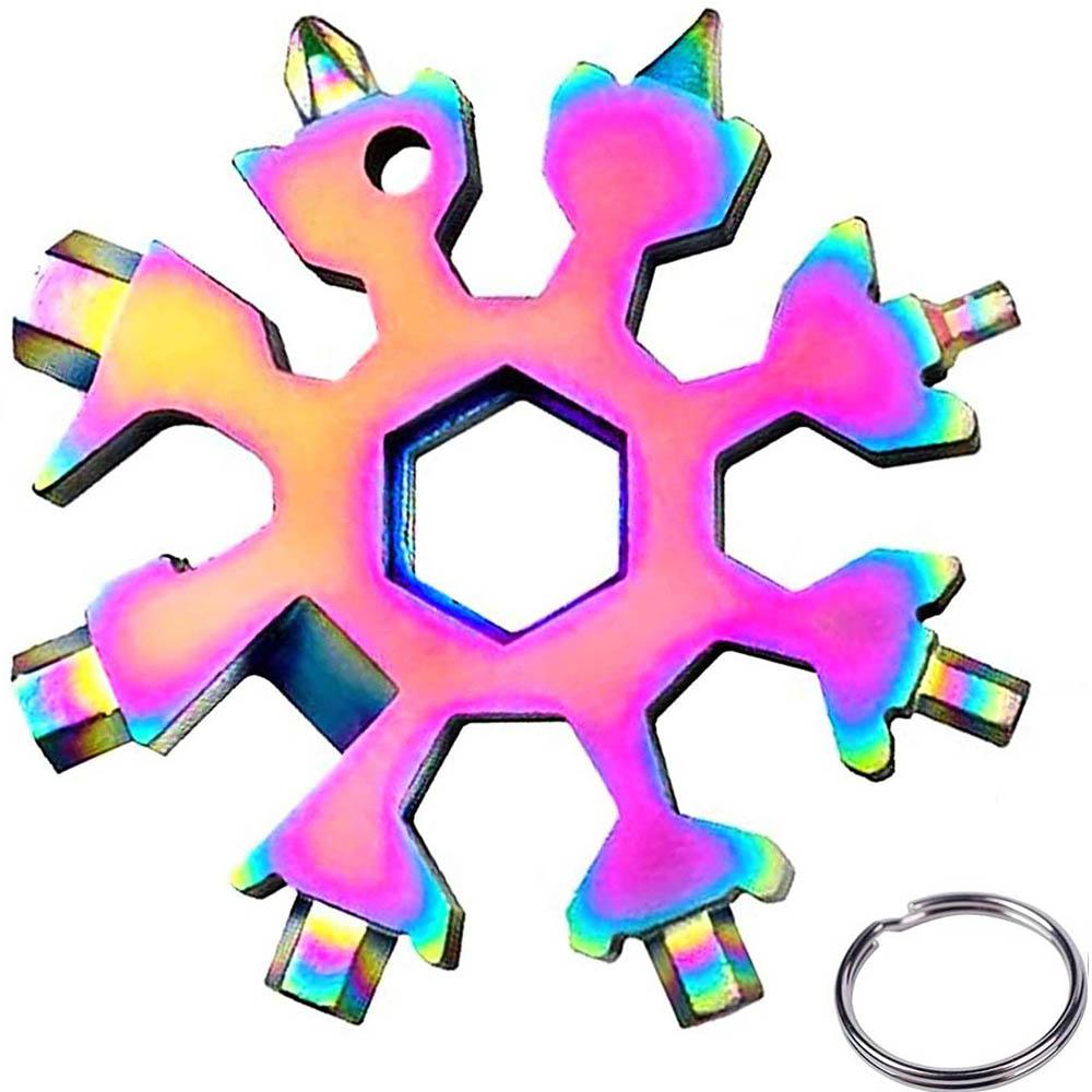 18-в-1 многофункциональный инструмент Snowflake для кемпинга на открытом воздухе, путешествий, приключений, повседневных инструментов для выживания, отверток из нержавеющей стали, открывашек для бутылок
