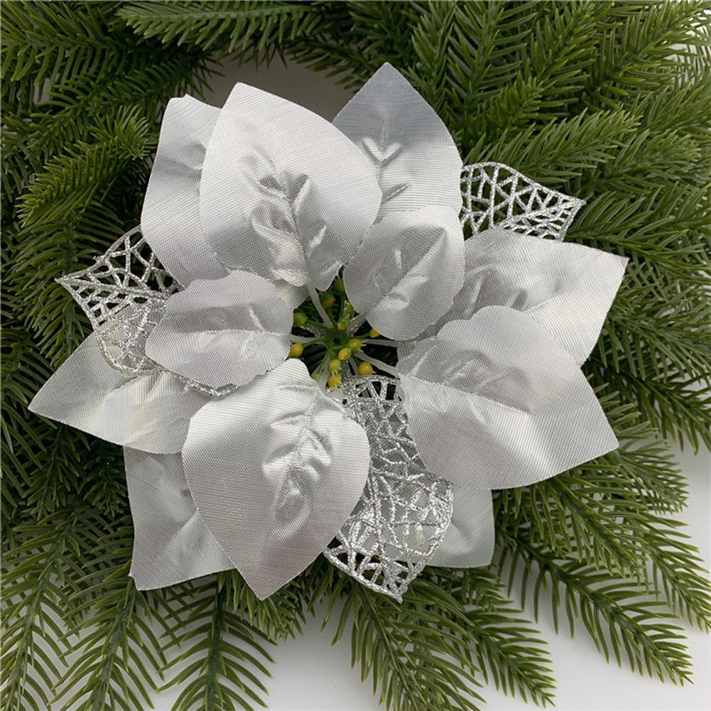 22cm Christmas Flower Artificial Lifelike Flowers Party Christmas Tree Wreath Decoration
