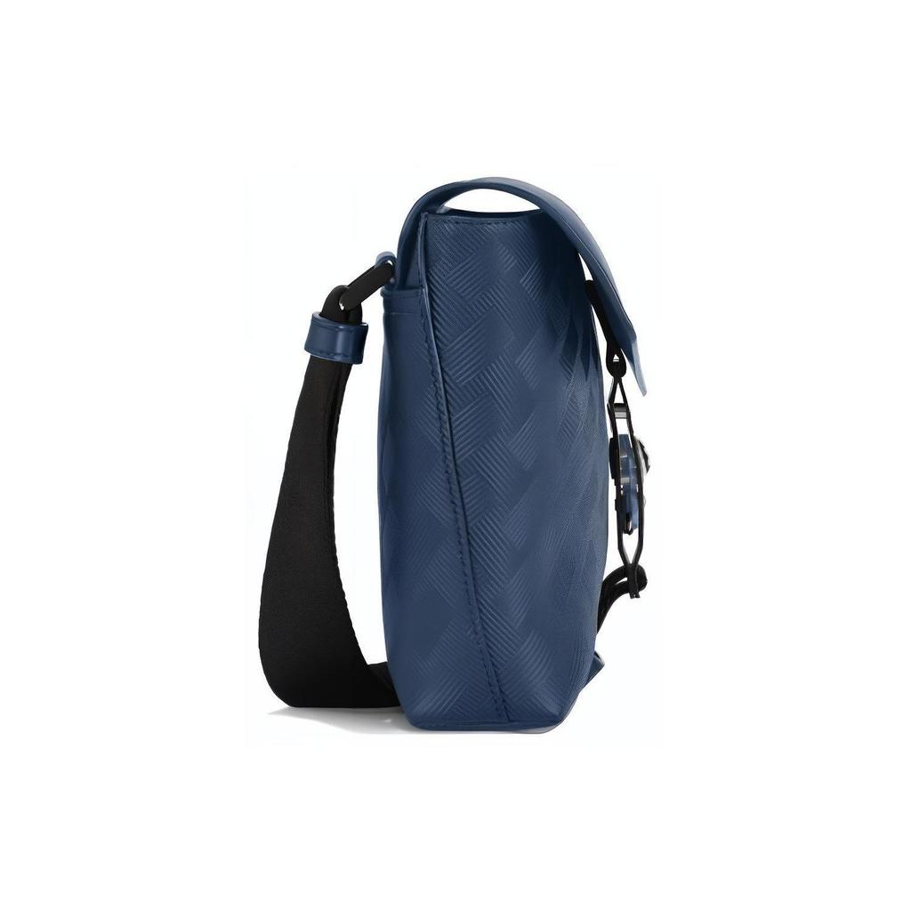 Montblanc Solid Color M Buckle Leather Handheld Shoulder Crossbody Bag Men bags Ink-Blue 198373