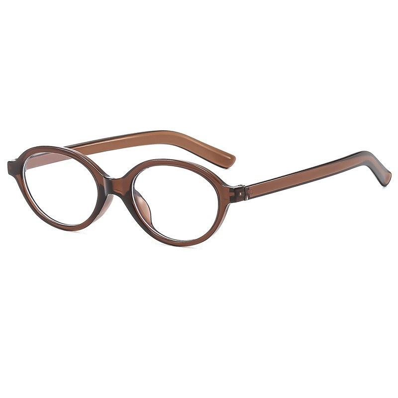 Dark Red Small Frame Glass Frame Retro Oval Glasses Eyewear Decorative Computer Anti-Blue Round Eyeglasses For Female