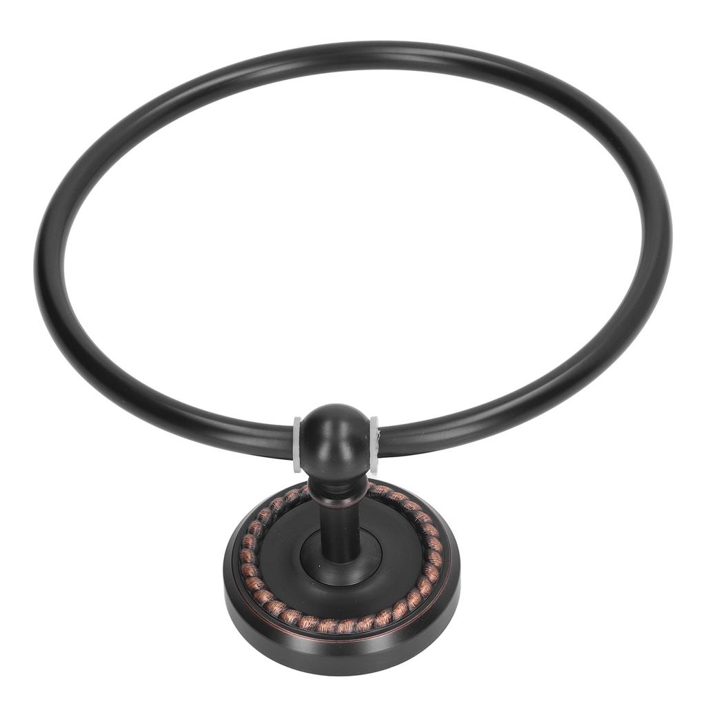 Bathroom Towel Ring Brass Wall Mounted Antique Towel Holder Toilet Towel Rack Black Twisted Pattern