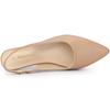 Allegra K Women's Nude Pointed Toe Slingback Flat Pumps, Size 26.0 Cm