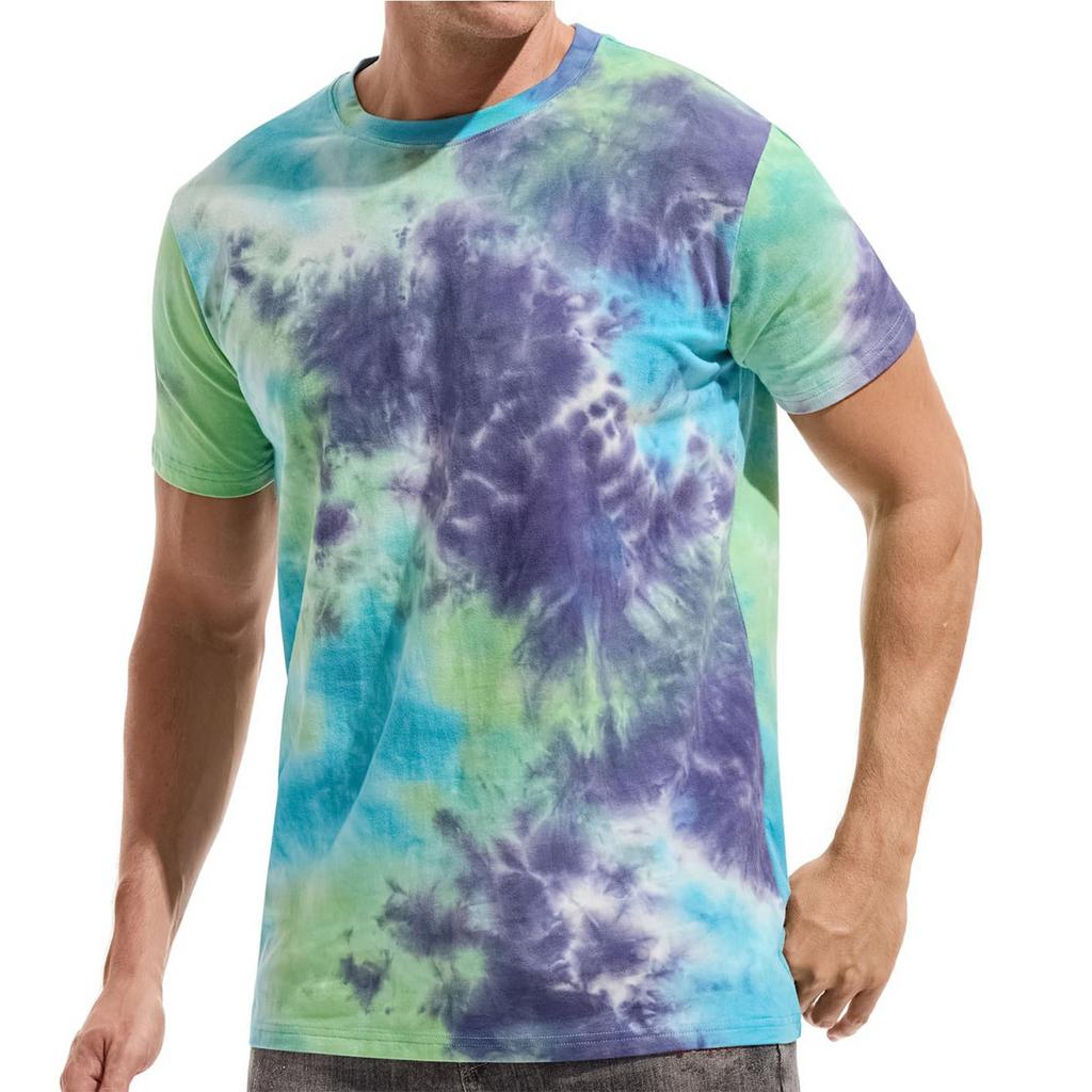 Мужская футболка с короткими рукавами и принтом тай-дай