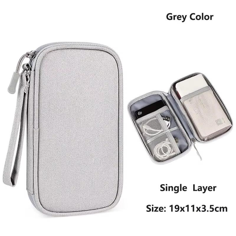 Travel Portable Digital Product Storage Bag Waterproof Double Layer Case for USB Data Cable Organizer Portable Tech Gadget Pouch