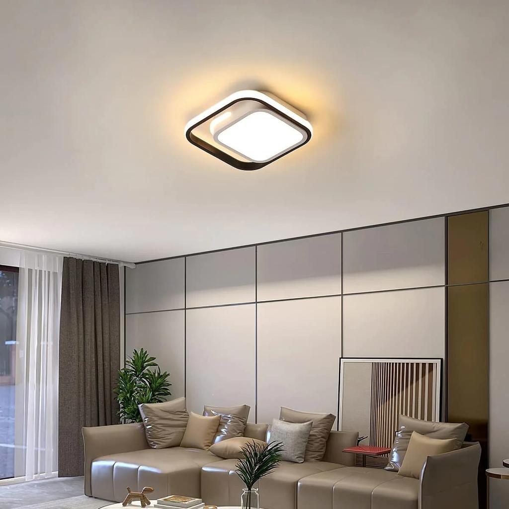 Светодиодный потолочный светильник, квадратный потолочный светильник, современный потолочный светильник, белый акриловый и металлический потолочный светильник для спальни, гостиной, кухни