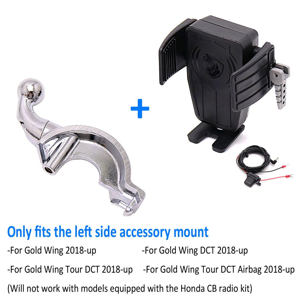 Gold Wing Motorcycle Wireless Charging GPS Phone Holder Navigation Bracket For HONDA GoldWing GL 1800 F6B GL1800 DCT 2018 - 2021