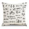Mathematics, Physics and Chemistry Equations Pillow Cover Personalized Geometric Formula Graffiti Students' Bedside Linen Sleeping Pillow Cover