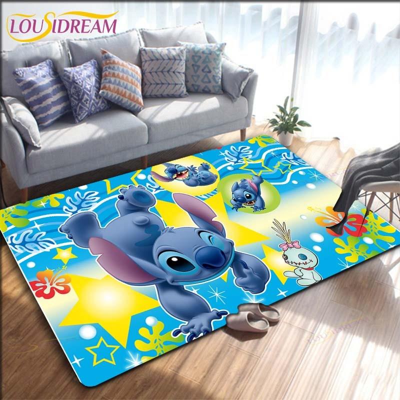 Мультяшный Аниме Стич Ковер для Гостиной Фигурка Напольные Коврики для Спальни Детский Игровой Ковер Кухня Ванная Нескользящий Коврик